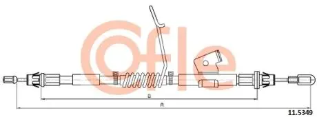 Трос ручного тормоза зад. лев,(короткая база) Ford Cistom 13- COFLE 115349