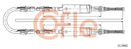 Трос ручного тормоза Ford Transit 91- (все авто со спаркой) 2730/2x940+231 COFLE 115662