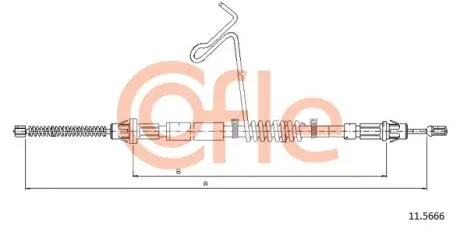 Трос ручника правый Ford Tansit Connect 04/00- 1310/1018mm COFLE 115666