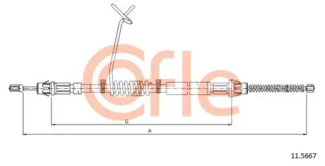 Трос ручника левый Ford Transit 4/00- L=1648 COFLE 115667
