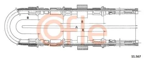 Трос полотенца Ford Transit 80-120 86- COFLE 11567