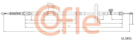 Трос ручного гальма зад. Л OPEL ASTRA J 09- COFLE 115831