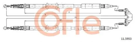 Трос ручного гальма задн. L/P Opel Astra H універсал 1.4-2.0 T 08.04- COFLE 11.5953