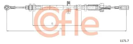Трос ручного гальма PSA Boxer/Ducato/Jumper 94- 1059/761mm COFLE 1171.7