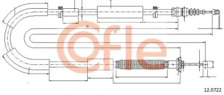 Трос ручного гальма COFLE 120722