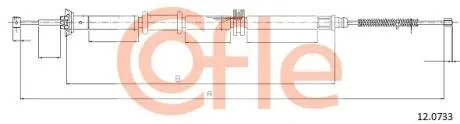 Трос ручного гальма зад. NEMO/BIPPER 07- 1.4HDi Л. (1677/1402) COFLE 12.0733