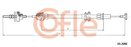 Трос сцепления COFLE 19.208E