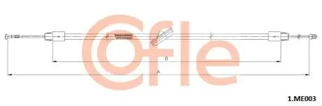 Трос ручного тормоза COFLE 1ME003