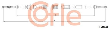 Трос стояночного гальма задній правий COFLE 1MT002
