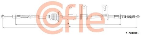 Трос ручного гальма 1.MT003 MITSUBISHI GRANDIS 2.0D/2.4 04-11 PRAWA 2030/1810 COFLE 1MT003