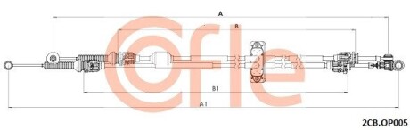 Трос перемикання передач OPEL COFLE 2CBOP005