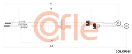 Трос переключения передач OPEL COFLE 2CBOP013