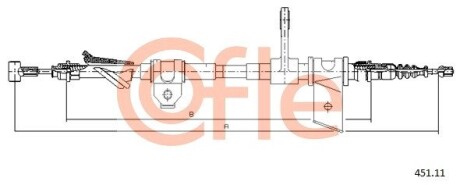 Трос ручного гальма COFLE 45111