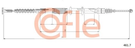 Трос ручного гальма COFLE 4617