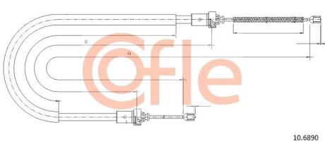 Трос ручного гальма COFLE 92106890 (фото 1)