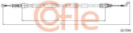 Трос ручного гальма COFLE 92107394