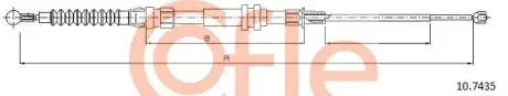 Трос ручника (задний) VW Caddy 04-15 (1718mm) COFLE 92107435