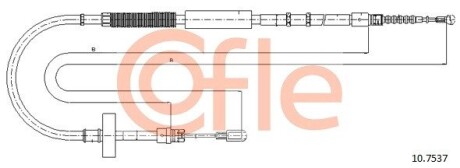 Трос стояночного гальма (Задн/лів) COFLE 92107537