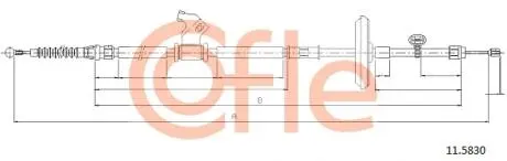 Трос ручного тормоза (R) Opel Astra J/Chevrolet Cruze 09- (1814mm) COFLE 92115830