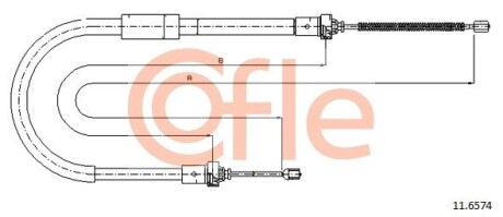 Трос ручного тормоза COFLE 92116574