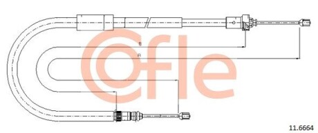 Трос ручного тормоза COFLE 92116664