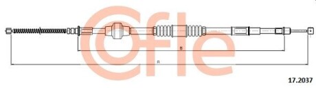 Трос ручника (задний) (L) Mitsubishi Lancer 1.3-2.0i 95- (1535mm) COFLE 92172037