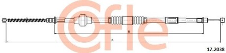 Трос ручника (задний) (R) Mitsubishi Lanceri 95-13 (1525mm) COFLE 92172038