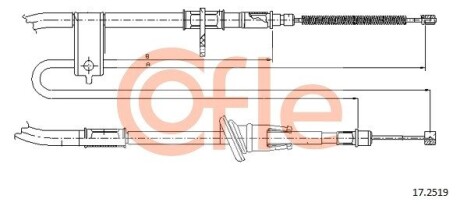Трос ручного тормоза COFLE 92172519