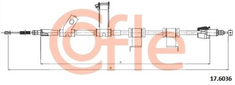 Трос ручного тормоза COFLE 92176036