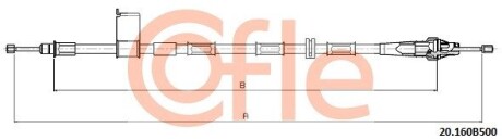 Трос ручного тормоза COFLE 9220160B500
