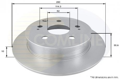 Тормозной диск COMLINE ADC01168 (фото 1)