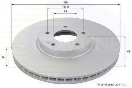 Тормозной диск COMLINE ADC1096V (фото 1)