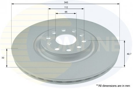 Тормозной диск COMLINE ADC1498V (фото 1)