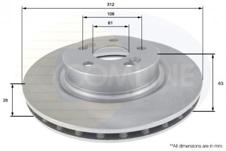 Тормозной диск COMLINE ADC2712V (фото 1)