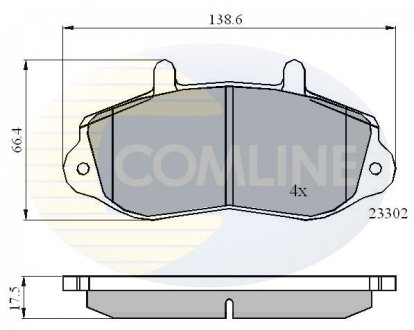 Гальмівні колодки, дискове гальмо (набір) COMLINE CBP01021