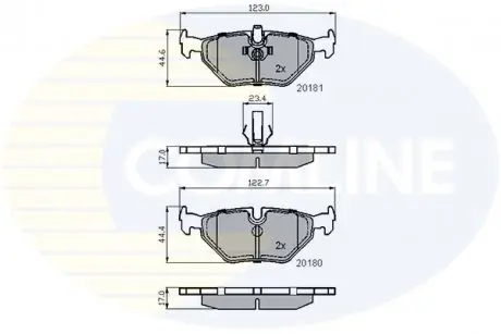 Гальмівні колодки, дискове гальмо (набір) COMLINE CBP01024