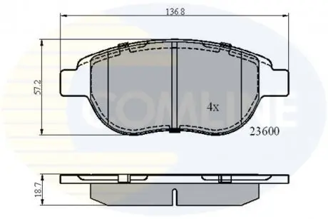 Гальмівні колодки, дискове гальмо (набір) COMLINE CBP01038