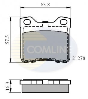 Гальмівні колодки, дискове гальмо (набір) COMLINE CBP01060 (фото 1)