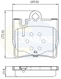 Гальмівні колодки, дискове гальмо (набір) COMLINE CBP01143