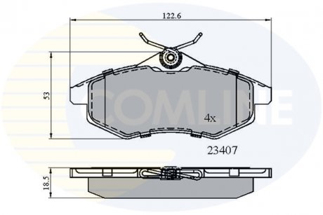 Гальмівні колодки, дискове гальмо (набір) COMLINE CBP01145