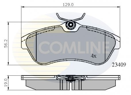 Гальмівні колодки, дискове гальмо (набір) COMLINE CBP01146