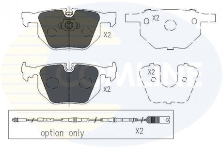 Гальмівні колодки, дискове гальмо (набір) COMLINE CBP01205