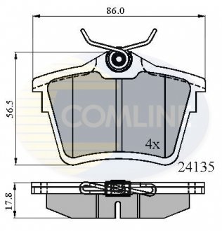 Гальмівні колодки, дискове гальмо (набір) COMLINE CBP01252