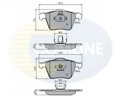 Тормозные колодки, дисковый тормоз.) COMLINE CBP01280