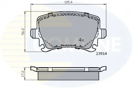 Гальмівні колодки, дискове гальмо (набір) COMLINE CBP01284