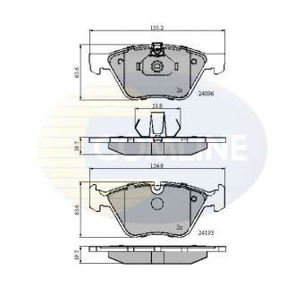 Гальмівні колодки, дискове гальмо (набір) COMLINE CBP01300 (фото 1)