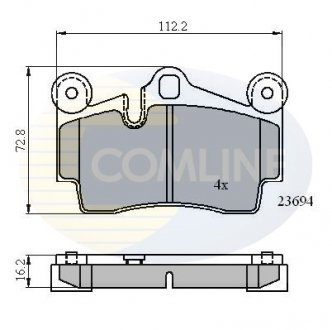 Гальмівні колодки, дискове гальмо (набір) COMLINE CBP01316