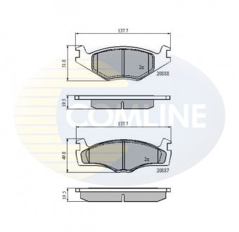 Гальмівні колодки, дискове гальмо (набір) COMLINE CBP0149