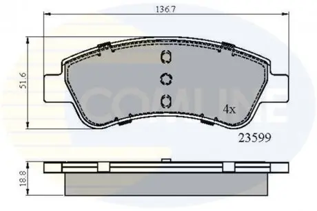 Тормозные колодки, дисковый тормоз.) COMLINE CBP01525