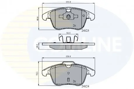 Гальмівні колодки, дискове гальмо (набір) COMLINE CBP01591
